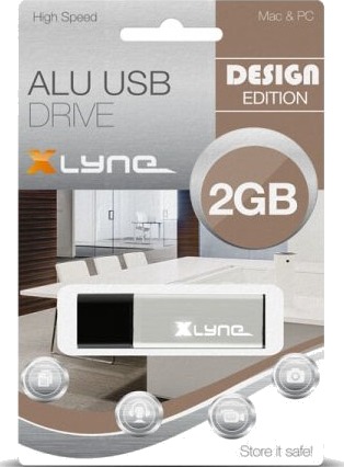 Xlyne Alu 2 Gb Usb Type-A 2.0 Med Lokk 7 G Sort Sølv Xlyne Alu 2 Gb Usb Type-A 2.0 Med Lokk 7 G Sort Sølv