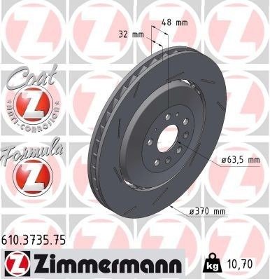 Bremseskive ZIMMERMANN 610.3735.75