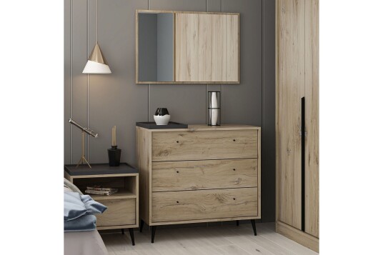 Jarlech Kommode 90 cm Valnøtt