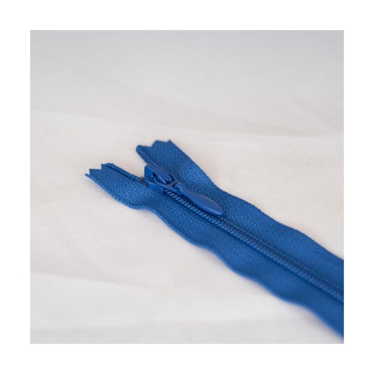 Tynn plastglidelås 35cm Kobolt