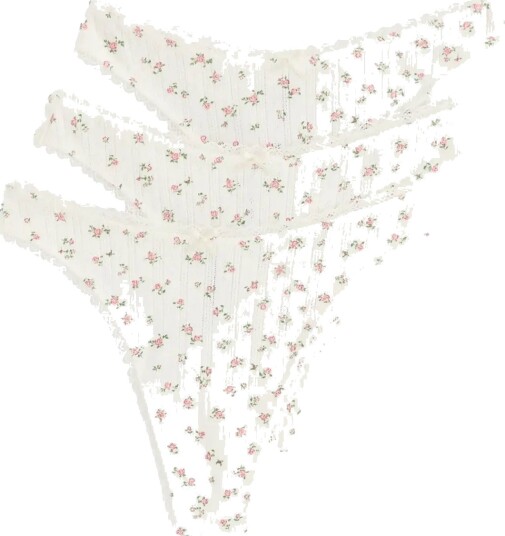Lindex Brief Thong Low Cotton Pointel   Cream   XL