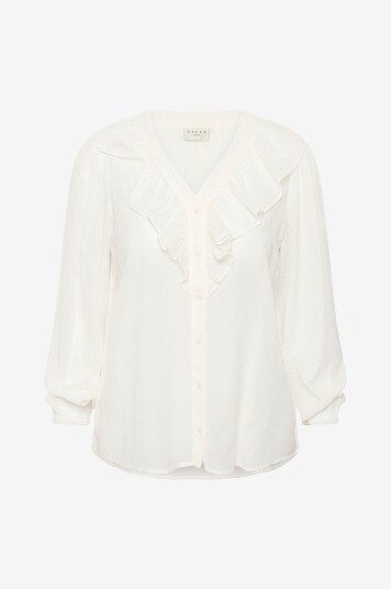 Kaffe Curve Bluse kcLana Frill Hvit