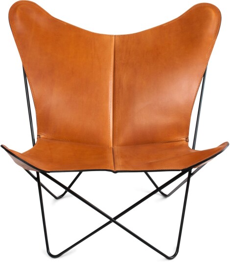 Ox Denmarq Ox Denmarq Trifolium Chair Black Steel Frame Leather Hazelnut Lenestoler Dennis Marquart Brun Lær/metall