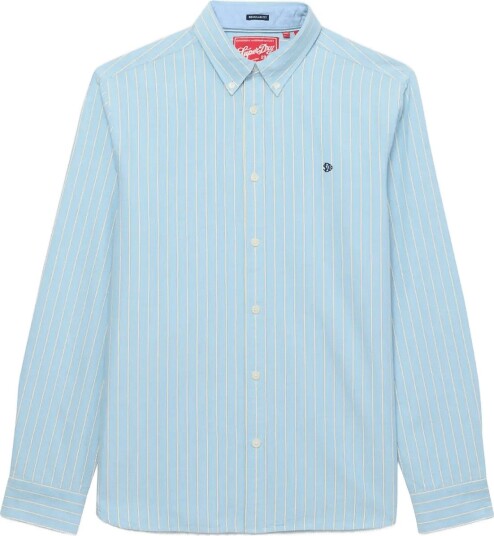 Superdry Preppy Oxford L/S Shirt   BLUE YELLOW BLAZER STRIPE   S