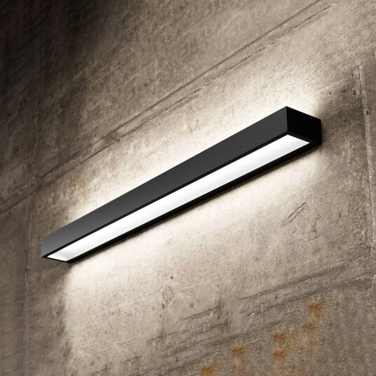 MCJ Mera LED-vegglampe bredde 80 cm svart 4000K