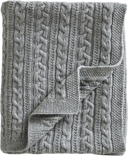 Jack O Juno Babyteppe strikket merinoull 80x100 cm Light grey