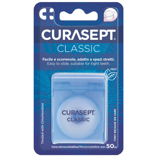 Curasept Tandtråd Classic Vokset 50 mtr. Curasept Tandtråd Classic Vokset 50 mtr.