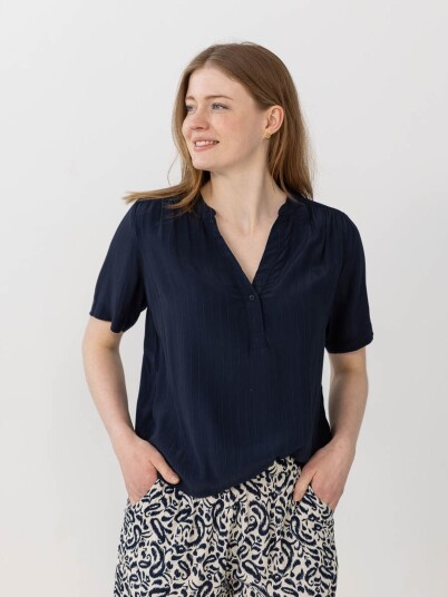 Selected Femme Susie-Mivia Short Sleeve Top Blå 34