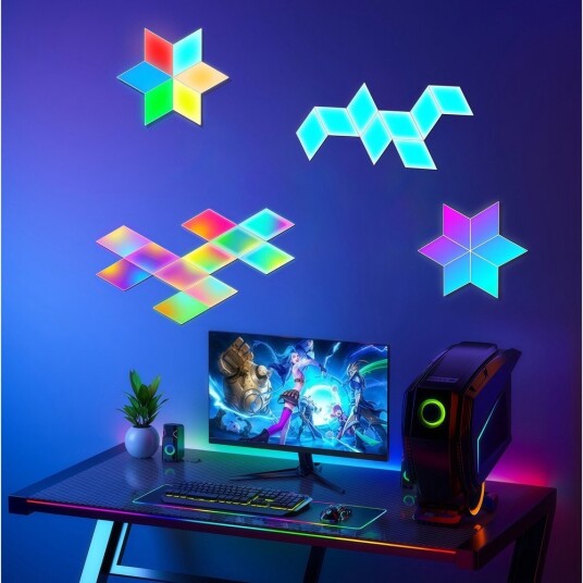 Ledlife 6 stk. RGBIC Diamant Vegglys komplett sett med 6 stk. plater