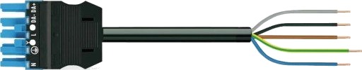 Tilkoblingskabel Cca Hunn/løs 5-polet 5M 5G1.5mm² blå, kode I Tilkoblingskabel Cca Hunn/løs 5-polet 5M 5G1.5mm² blå, kode I