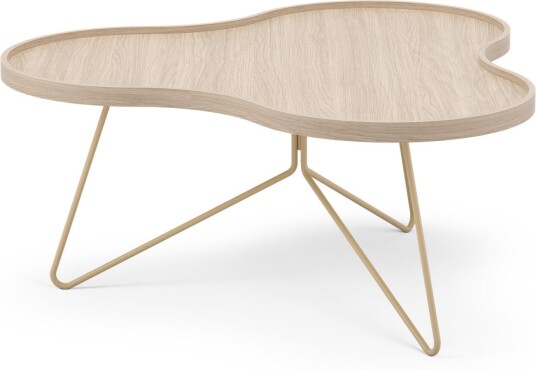 Swedese - Flower Mono Ek Vitpigmenterad / Beige Stativ 66 X 62 Cm Sofabord Christine Schwarzer Metall/tre