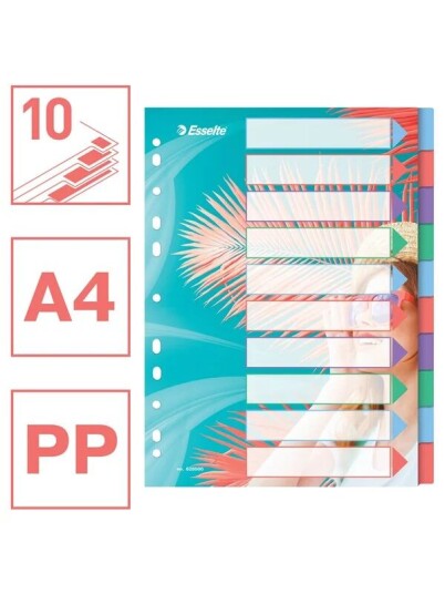 Esselte Colour'Breeze A4 Indices 10 Tabs PP