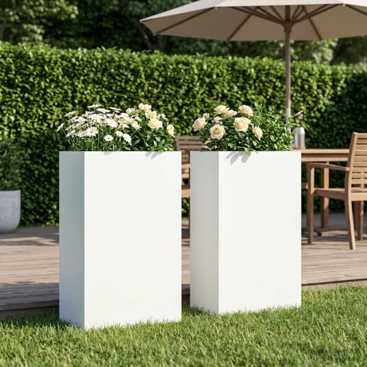 vidaXL Hageblomsterpotte 2 stk. Hvit 50 x 20 x 75 cm Kaldvalsestål vidaXL Hageblomsterpotte 2 stk. Hvit 50 x 20 x 75 cm Kaldvalsestål