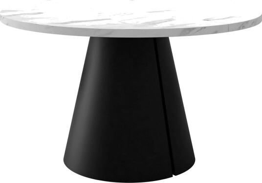 Aurion Spisebord rundt uttrekkbart 100-174 cm - Svart, hvit marmor