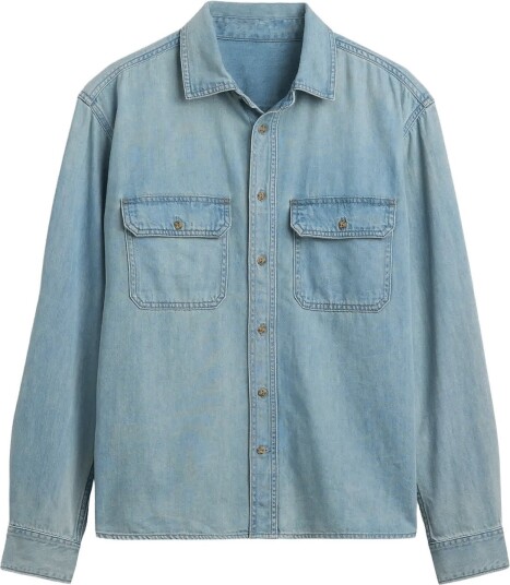 GAP Ultrasoft Denim Relaxed Utility Shirt Blue S GAP Ultrasoft Denim Relaxed Utility Shirt Blue S