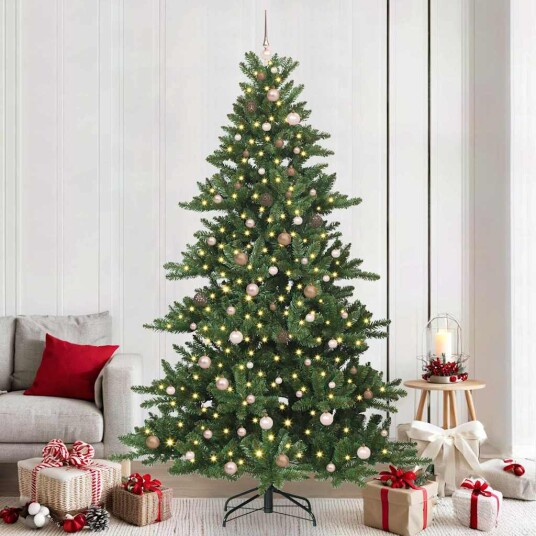 Kunstig sammensatt juletre med 300 LED med stativ 240 cm PVC