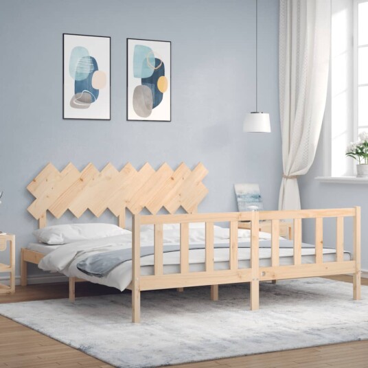 vidaXL Sengeramme med hodegavl 6FT Super King heltre