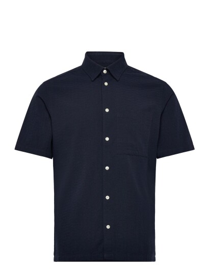 Casual Friday Cfaaberg Ss Structured Shirt   Navy   S