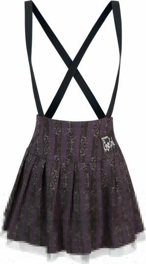 Killstar Goth Kort skjørt Corpse Bride II Haunted Phase Pinafore Skjørt XS til 4XL Damer svart lilla