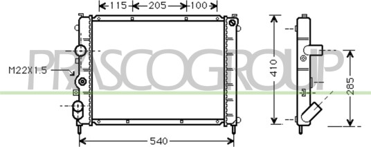 PRASCO RN320R006 Radiator motorkjøling PRASCO RN320R006 Radiator motorkjøling