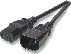 EFB ELEKTRONIK EFB Kaltgeräteverl. C14 180°-C13 180°,sw,1.0m,3x0.75mm