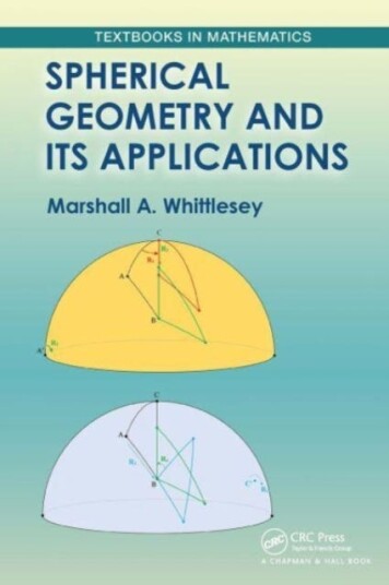Spherical Geometry And Its Applications Av Marshall Whittlesey