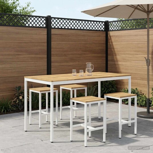 vidaXL Hagebarbord Hvit 196 x 100,5 x 105 cm Solid akasietre vidaXL Hagebarbord Hvit 196 x 100,5 x 105 cm Solid akasietre