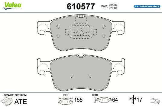 VALEO 610577 Bremseklosser