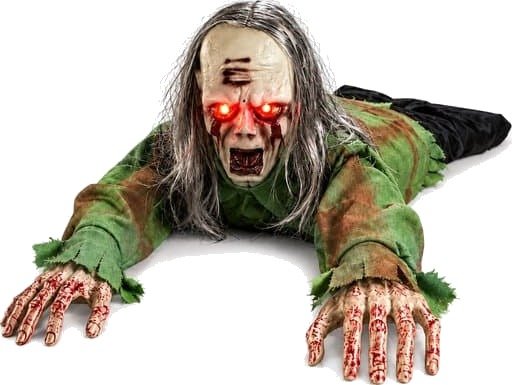 Halloween Motorisert Krypende Zombie med Lys og Lyd 106 cm