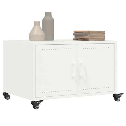 Salongbord hvit 68x50x43,5 cm kaldvalset stål 846691