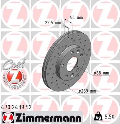 Bremseskive ZIMMERMANN 470.2439.52