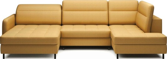Berrto Sofa med Divan og Sjeselong 5 seters Gull