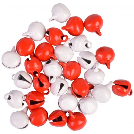 Infinity Hearts Bjelle/Skranglebjelle Metall Rød/Hvit 10mm 30 stk