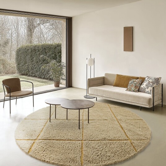 Runde tepper   Bellevue Natural Cotton Shaggy beige/brun Størrelse: Ø 240 cm