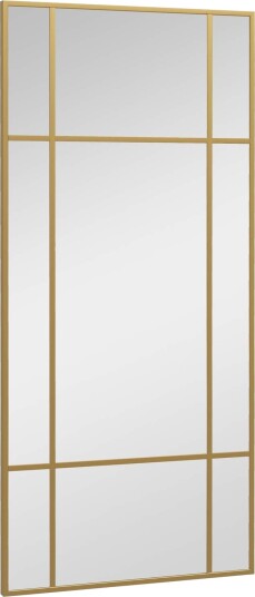 Veggspeil 110 x 50 cm dekorativt speil med metallramme rektangulært speil for soverom bad Gull Aosom