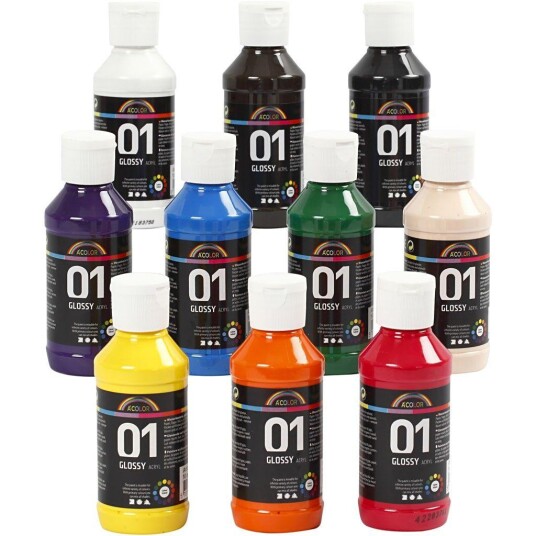 Creativ Company A-Color - Acrylic Paint - Glossy - 10 x 100 ml Creativ Company A-Color - Acrylic Paint - Glossy - 10 x 100 ml