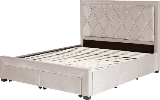 Seng med oppbevaringsskuffer Lievin Beige 160x200 cm