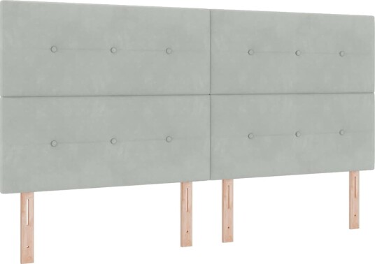 Box Spring Seng med Madrass Lysegrå 200x200 cm Fløyel Box Spring Seng med Madrass Lysegrå 200x200 cm Fløyel