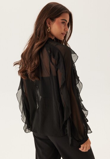 ONLY Onltaryn Ls Romantic Ruffle Blouse Wvn Black L