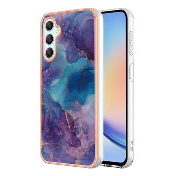 Samsung Galaxy A25 Marble Pattern Electroplated IMD TPU-deksel Lilla