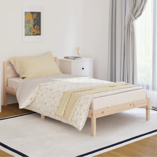 vidaXL Sengeramme heltre furu 100x200 cm