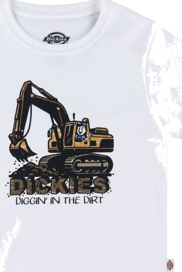 Dickies T skjorte Gravemaskingrafikk Hvit m. Trykk Dickies 10 12 år 140 152 T skjorte