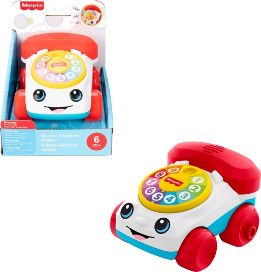 Fisher Price Chatter Telephone Vehicle Push Along Toy With Sounds Fisher Price Chatter Telephone Vehicle Push Along Toy With Sounds