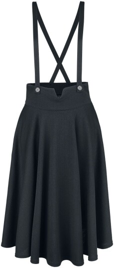 Voodoo Vixen Rockabilly Middellangt skjørt Toyin Svart Herringbone Overall Skjørt S til 4XL Damer svart
