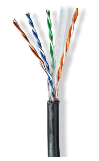 Nedis CAT6 Utendørs Nettverkskabel 305 m U/UTP Sort med Trekkboks Nedis CAT6 Utendørs Nettverkskabel 305 m U/UTP Sort med Trekkboks