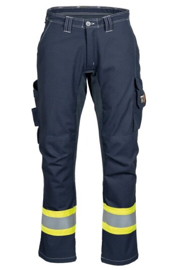 Tranemo 6024 81 Arbeidsbukse Varsel Marinebla Gul Flammehemmende C154