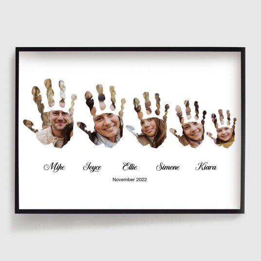 Namly Design 'Personlig Plakat Horisontal Familie Håndavtrykk 1 til 5 Personer' POSTERTFC3YP