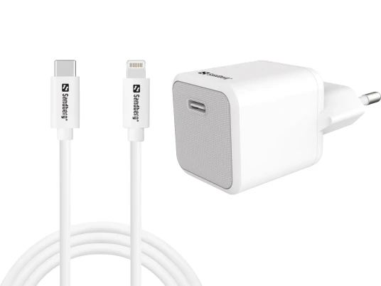 Sandberg 20W USB-C Strømadapter med Lightning-kabel 1m - Hurtiglading