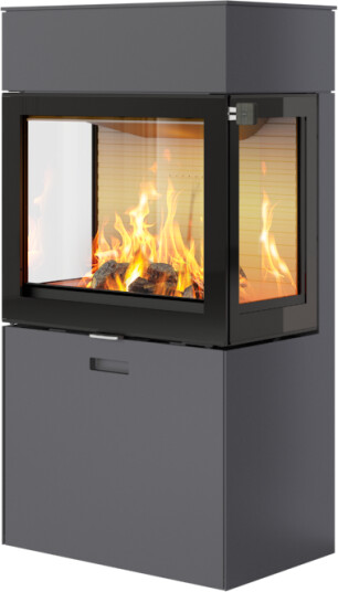 Rais 6003 Max platina elementpeis med 1 toppboks  panorama med glass på tre sider og glassdør