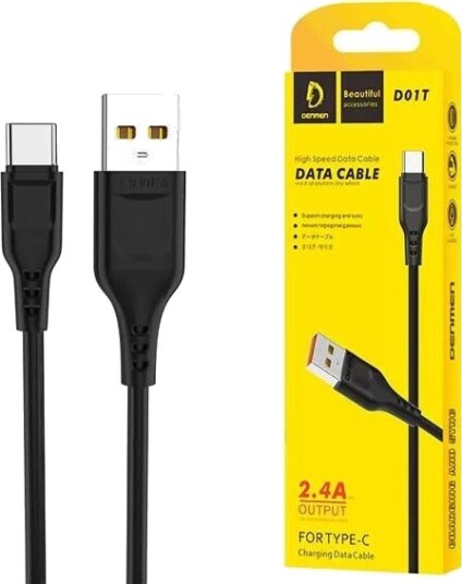Usb-Kabel Denmen Usb-A Til Usb-C 1 M Svart 29349 Usb-Kabel Denmen Usb-A Til Usb-C 1 M Svart 29349